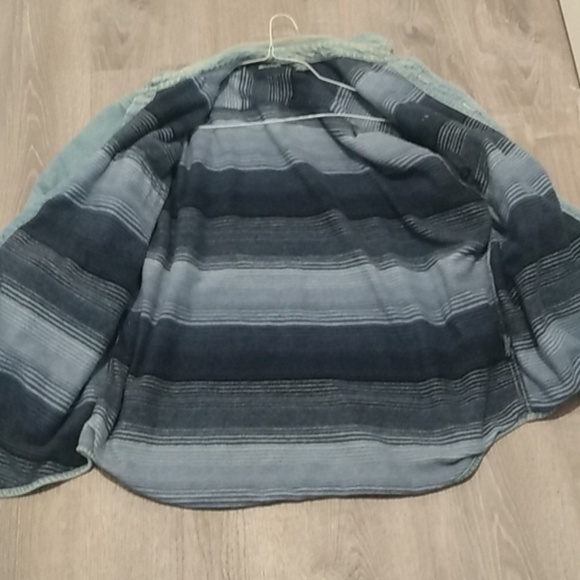 Men's vintage fleece lined denim jacket shirt - Picture 7 of 15